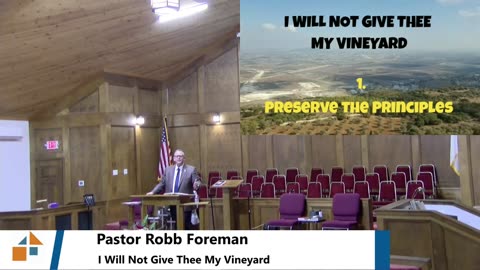 Pastor Robb Foreman // I Will Not Give Thee My Vineyard