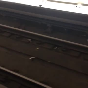 Baby shoes and wrist watch on a subway train track