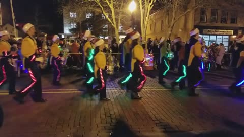 Lansing Eastern High School marching in Silver Bells Electric Light Parade, 2017