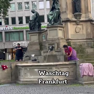 The 227-year-old Gutenberg monument in Frankfurt. It commemorated the
