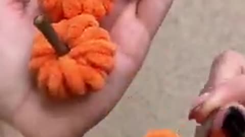 Cute yarn mini pumpkins 🎃 __