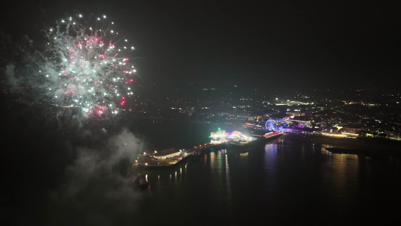 Clacton On Sea Essex Pier fireworks night display DJI Mini 4 pro drone Part 1 05/11/2024