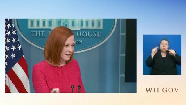 Jen Psaki Holds Press Briefing To Discuss Biden's Approval Of $800 Million In Ukraine Security Aid