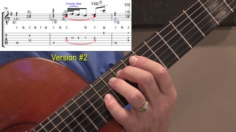 Technique Left-Hand, Part II (slow section). Video 34: m79-80, Versions 1 and 2