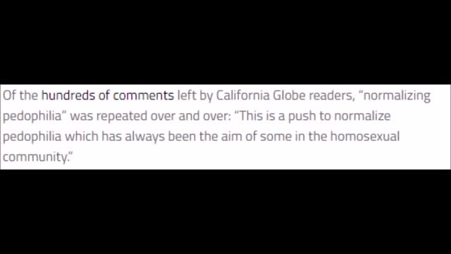 Don`t forget California law PROTECTING pedophilia