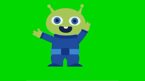 Alien happy green screen video