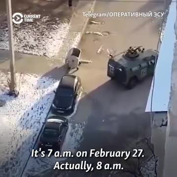 Phone Video Shows Russian Troops Firing In Kharkiv