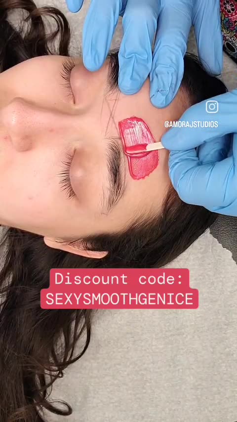 Genice Gonzales Demonstrates Eyebrow Waxing with Sexy Smooth Cherry Desire Hard Wax