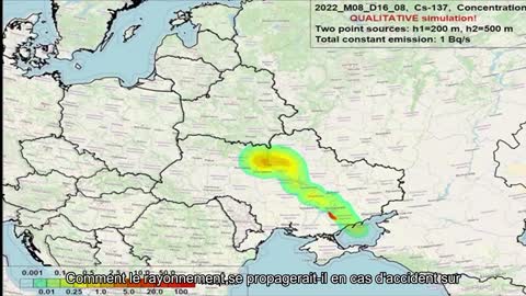 Comment les rayonnements se propageraient-ils en cas d'accident au ZNPP