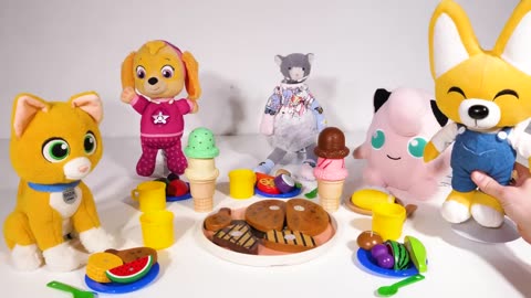Learn Fruit and Vegetable Names for Kids with Toy Kitchen Cooking Party!