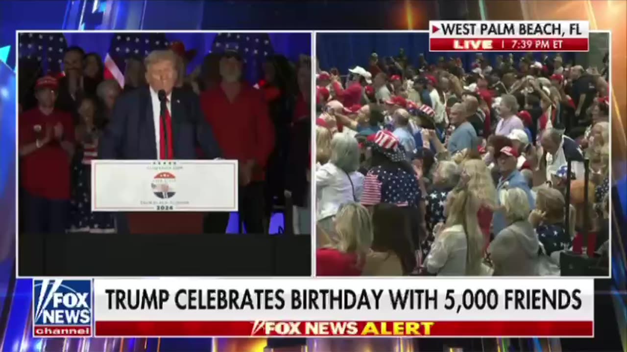 President Trump- this is the biggest birthday party I’ve ever had