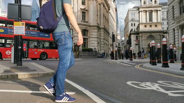 People Walking on Sidewalk