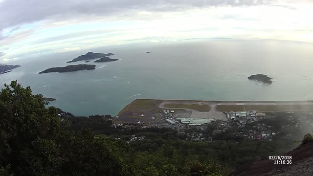 Aircraft Landing View From Top of A Mountain.