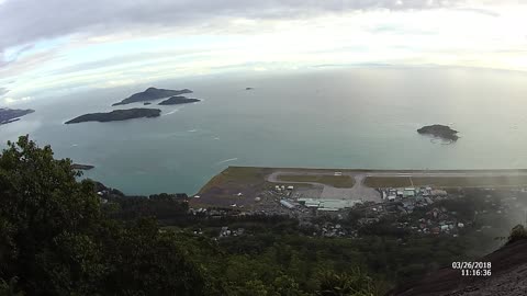 Aircraft Landing View From Top of A Mountain.