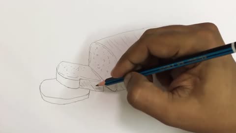 how to draw a bread step by step