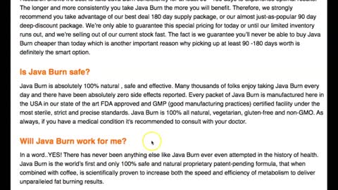 JAVA BURN - Best METABOLISM BOOSTER