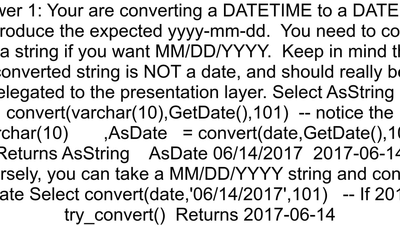 How do I get the date from a datetime when creating a SQL view