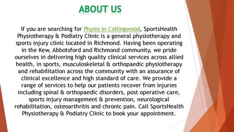 If you are searching for Physio in Collingwood