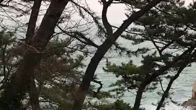 The sound of waves in the morning of Taejongdae in Yeongdo, Busan, Korea