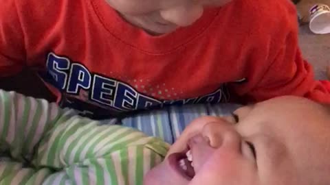 Brother Makes Baby Brother Laugh