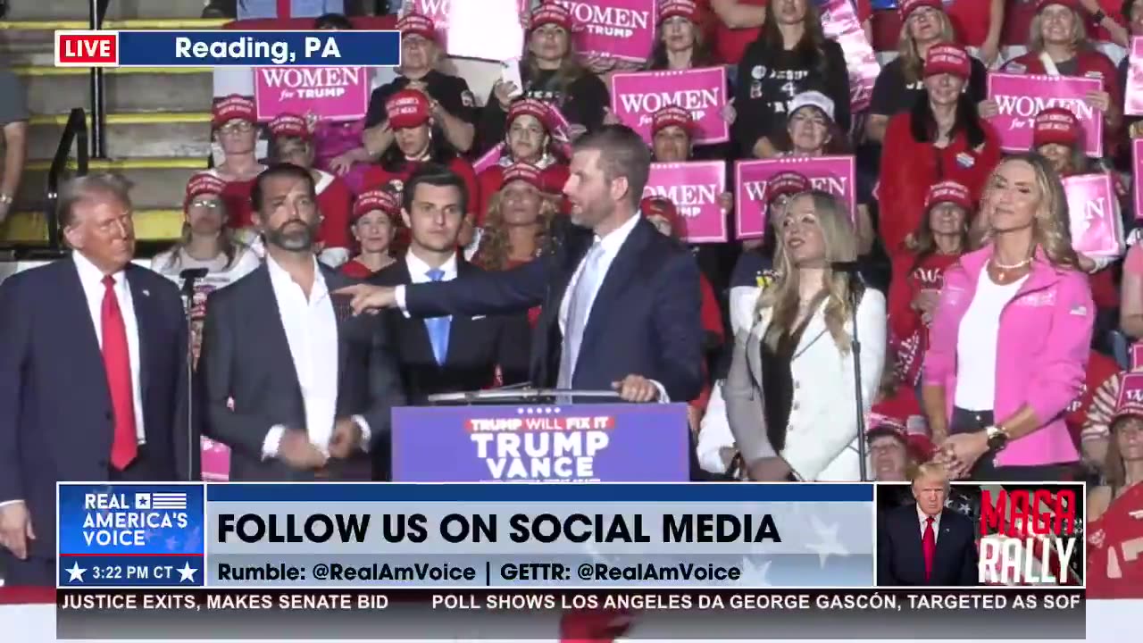 TRUMP'S FAMILY JOINS HIM ON STAGE