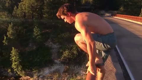 Cliff dive off bridge