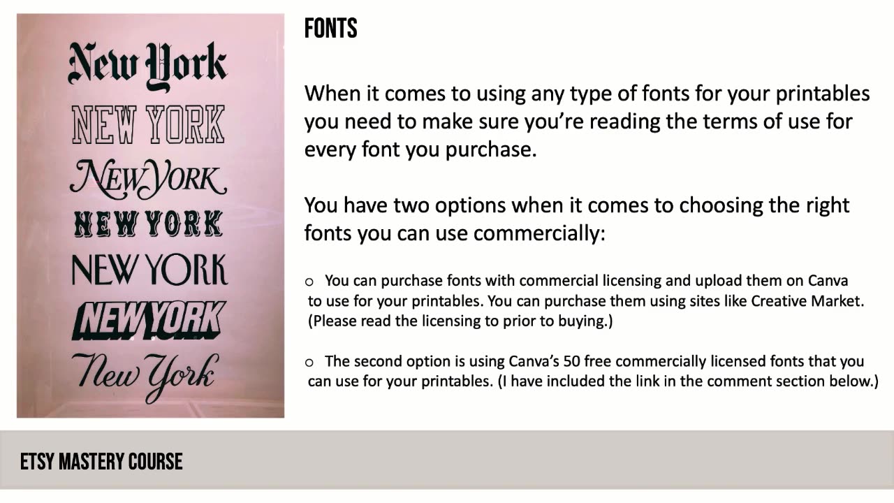 13-What Should You Know About Fonts - Etsy Mastery Course