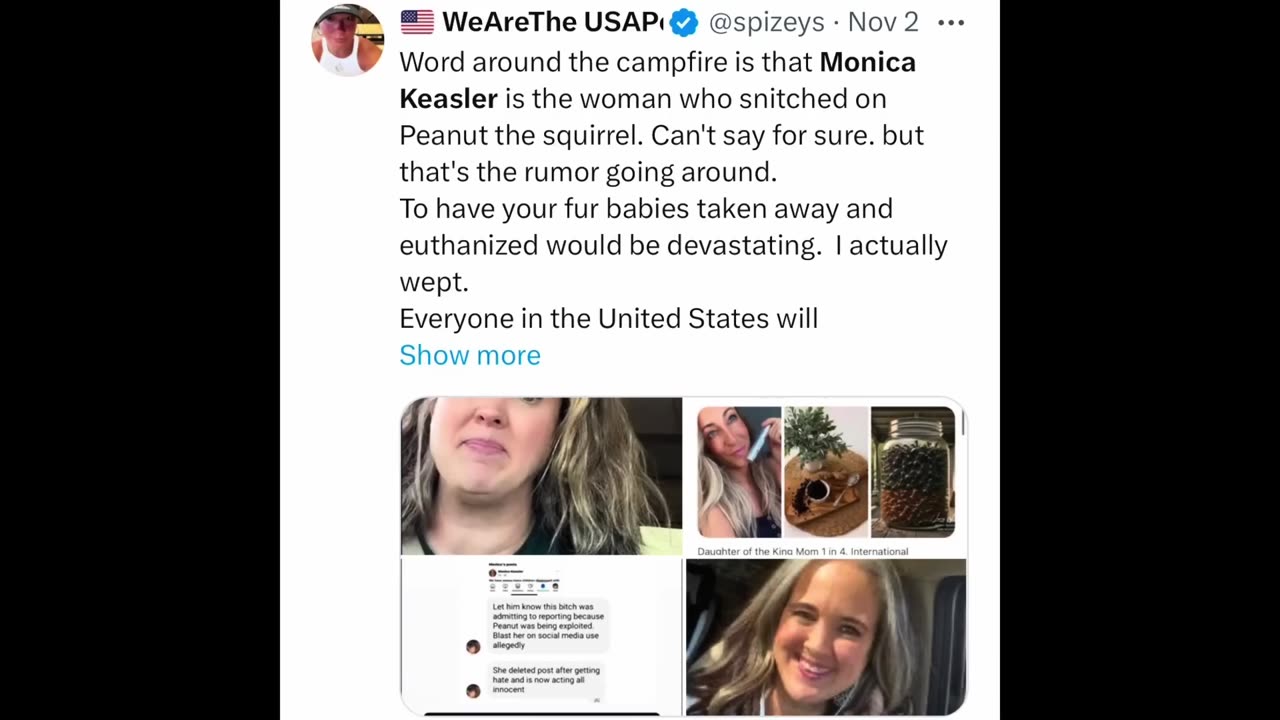 SHE ADMITTED TO CALLING ON PNUT THE SQUIRREL_ America’s most hated Texan