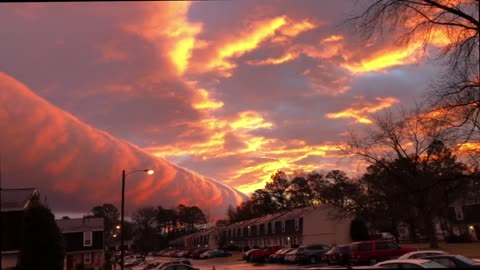 Majestic Sight Of Pink Roll Clouds Painting The Bright Skies