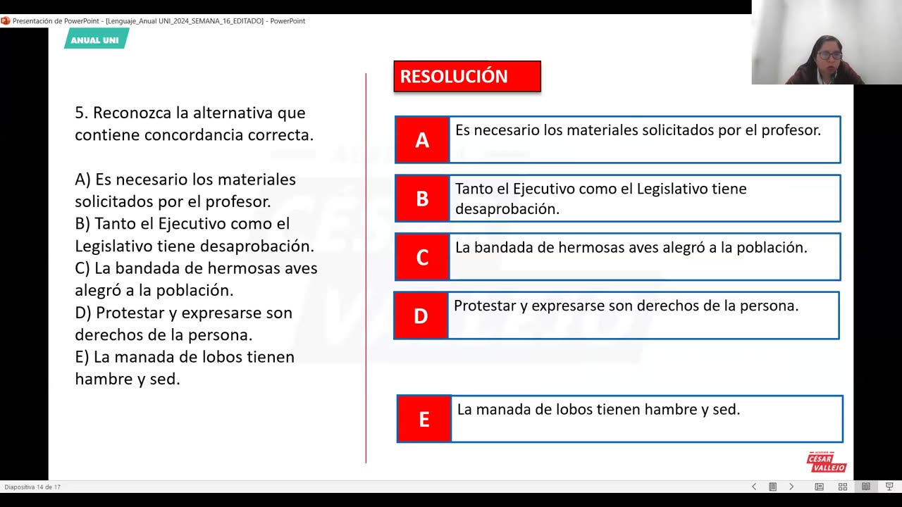 ANUAL VALLEJO 2024 | Semana 16 | lenguaje | Química