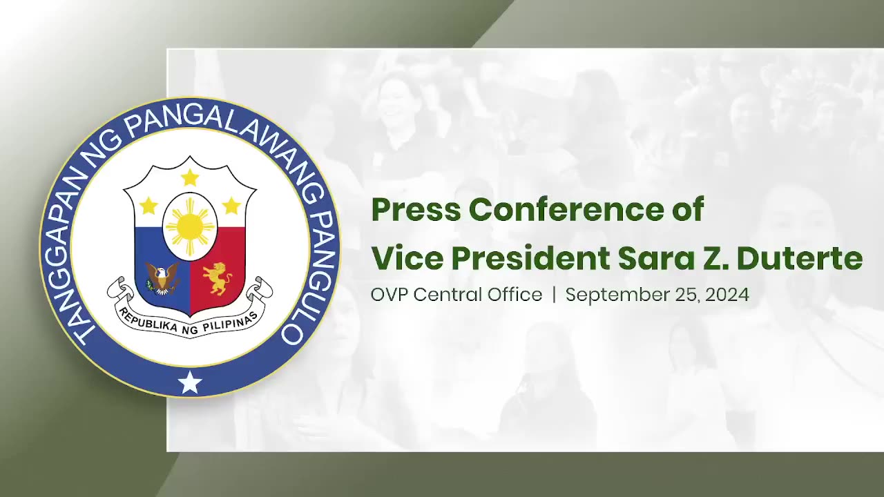 Vice President of the Philippines Press Conference Sept 24, 2024