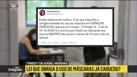 Lei que obriga uso Mascara ja caducou? - O "Mentígrafo" da SIC no seu melhor