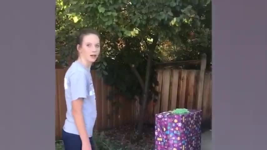 Try Not To Laugh Funny Reaction when Receive a Surprise Gift