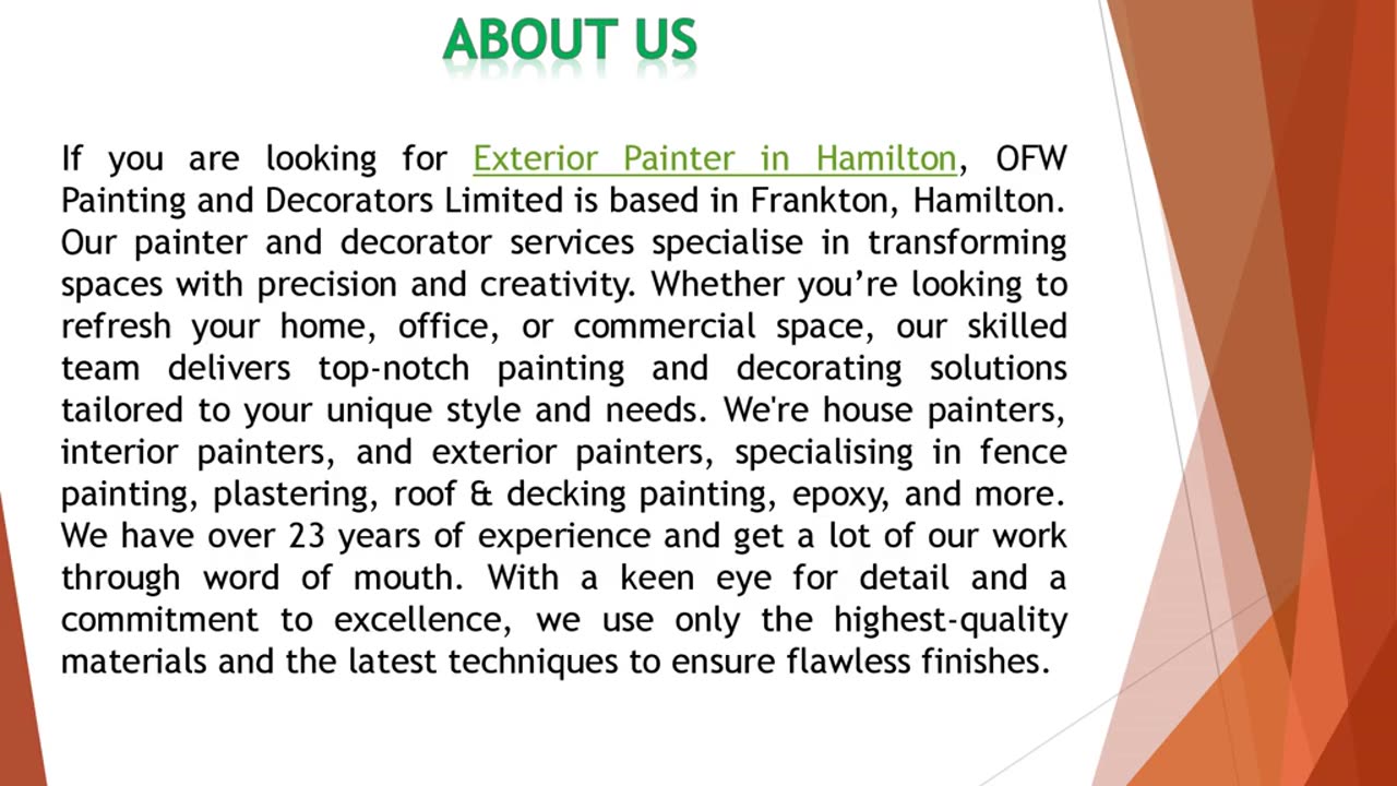 If you are looking for Exterior Painter in Hamilton