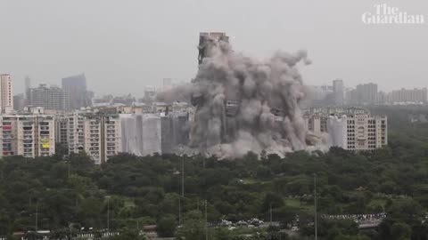 Illegally constructed 32-storey tower blocks demolished in Uttar Pradesh