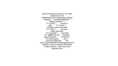 Regular Expression In Android for Password Field