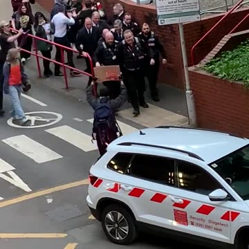 Pro Palestine group surround UK MP Jacob Rees Mogg