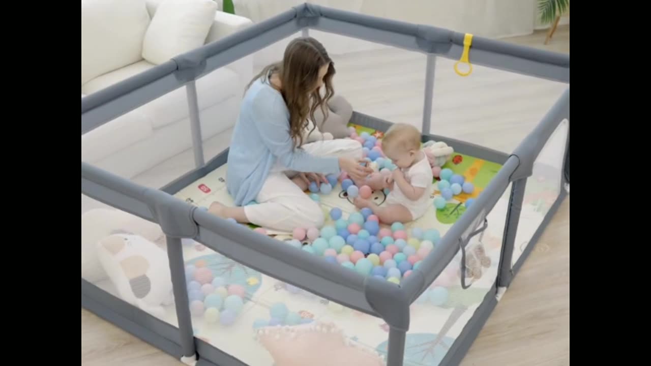 Baby Playards for Infants with Soft Breathable Mesh,Baby Play Yard with Gate,https://amzn.to/3Iqhz87