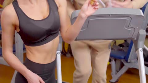 Funny Man and Woman at The Gym