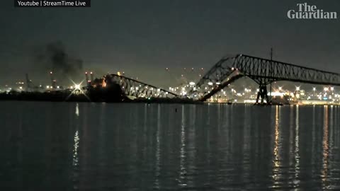 Moment Bridge collapses in Baltimore after cargo ship collision...
