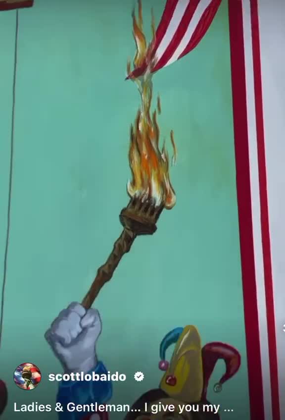 Scott Lobaido Reveals his New Painting in NYC Today: “The Greatest 💩Show on Earth”