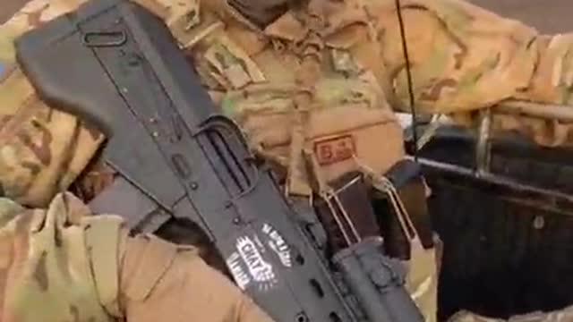 A Ukrainian combatant with Malyuk (Vulkan-M) bullpup rifle
