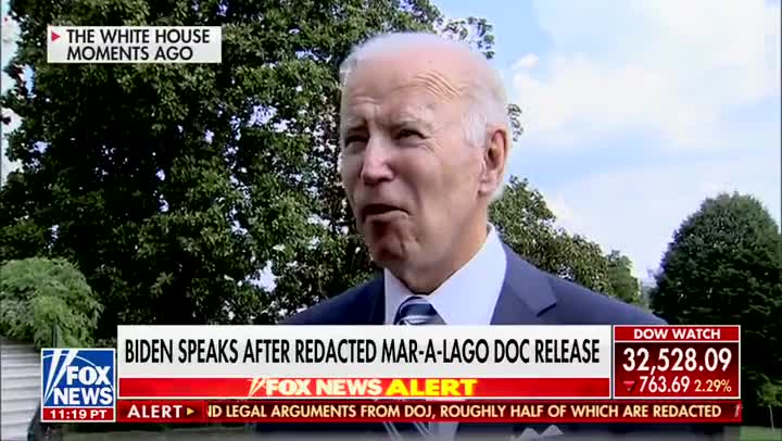 Joe Biden says the US economy is looking good and he feels good about it.