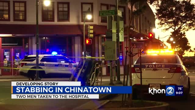 Two men hospitalized after Chinatown stabbing