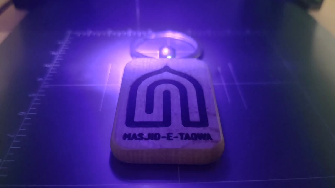 Laser Engraving Masjid-e-Taqwa Blackburn logo 🕌