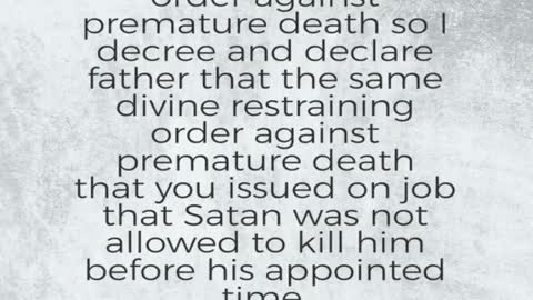 Prayer against Premature Death