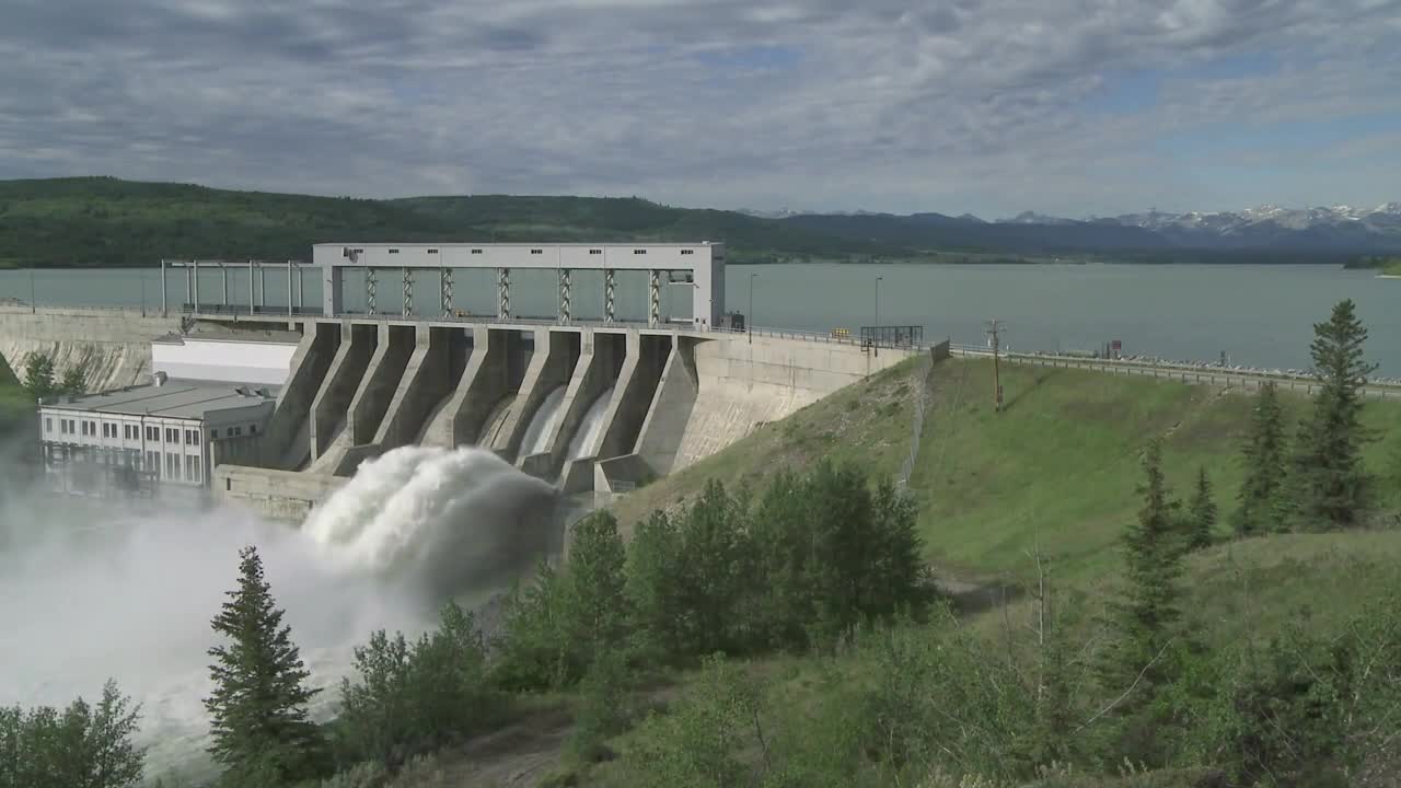 Hydroelectric Dam and Water Reservoir I Energy Stock Footage