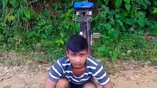 Dangerous stund a boy.