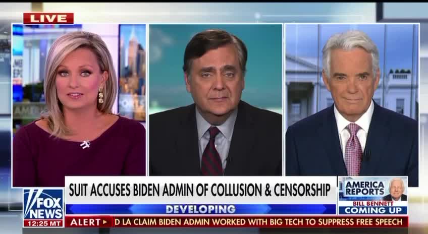 Jonathan Turley: Suit accuses Biden Administration of collusion and censorship