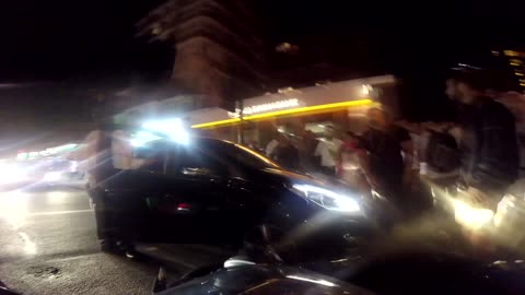 London Road Rage - Car Drives into Motorcycle